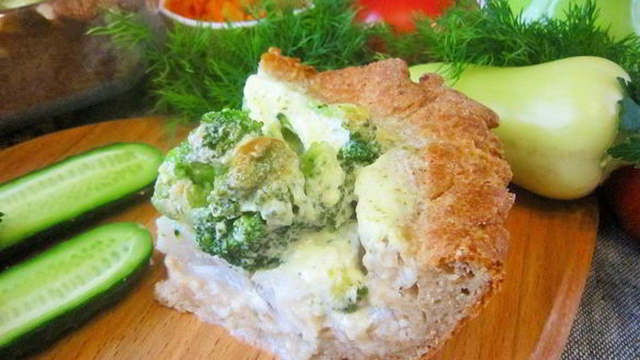 Рецепт Пирог с рыбой и брокколи на творожном тесте