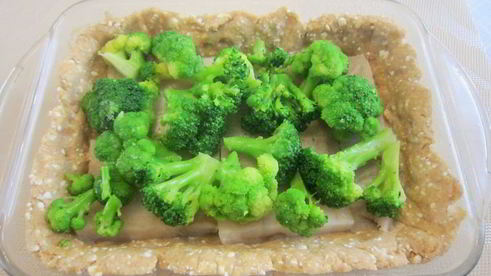 пирог с рыбой и брокколи на творожном тесте