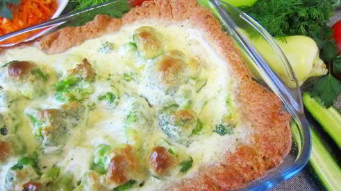 пирог с рыбой и брокколи на творожном тесте