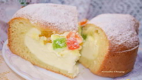 пирог с творожной начинкой