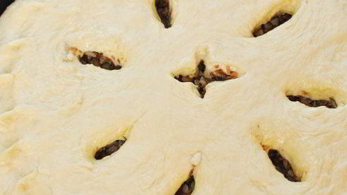 постный пирог с гречкой и семгой