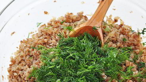 постный пирог с гречкой и семгой