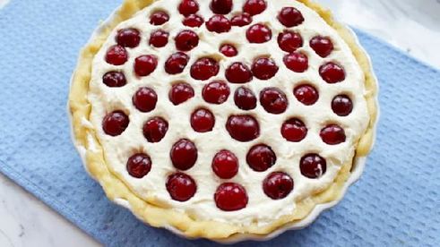 творожный пирог с вишней