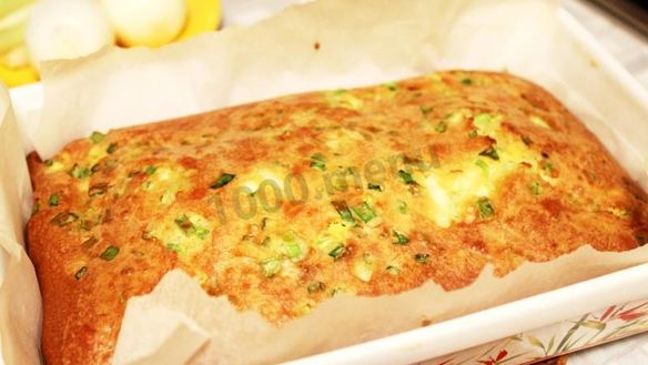 Рецепт Заливной пирог с яйцом и зеленым луком на кефире