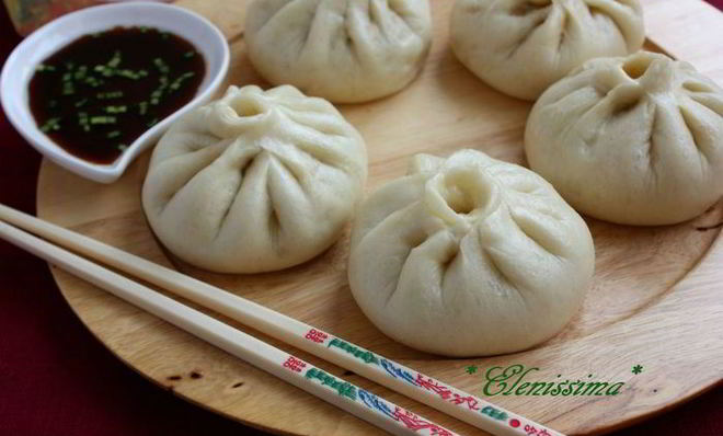 Китайские пирожки с лососем