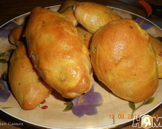Пирожки печеные с ливером и с грибами