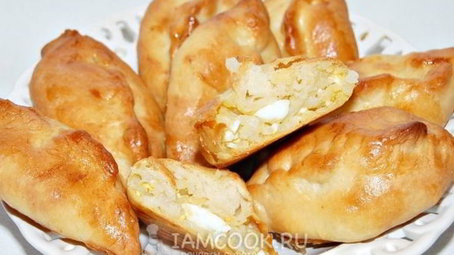 Рецепт пирожки с рисом и яйцом