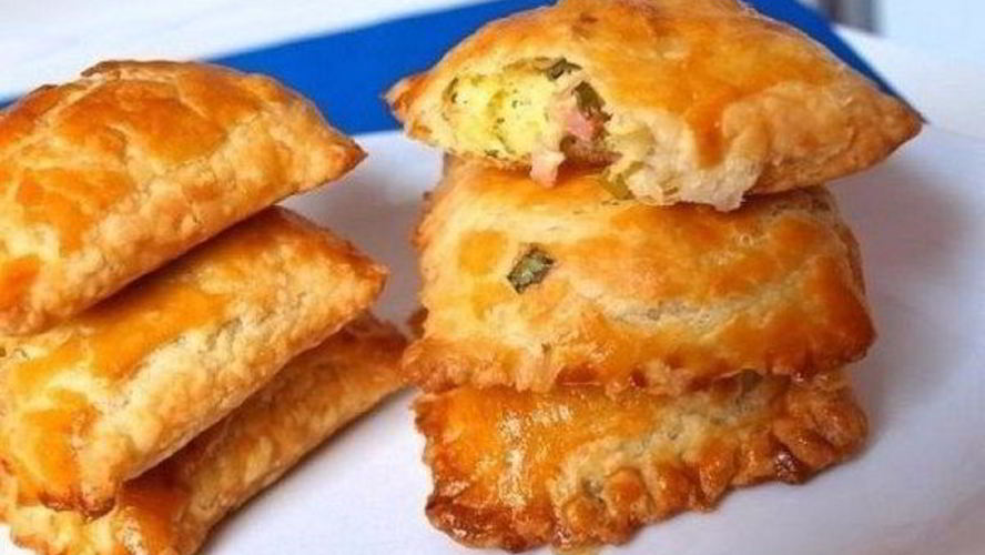 Рецепт пирожки с зеленым луком и ветчиной