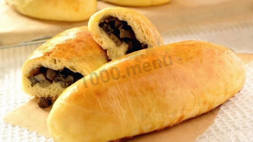 Рецепт пирожки в микроволновке с грибами на воде