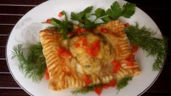 Рецепт Слоеные пирожки с фаршем и овощами