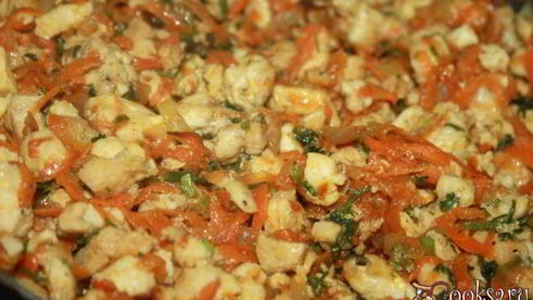 творожные пирожки с рубленой курицей