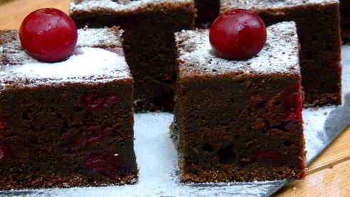 брауни с вишней на темном пиве