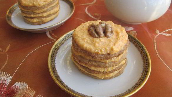 Рецепт Пирожное с тыквенно-творожным кремом