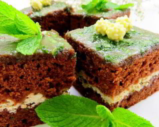 Шоколадно-мятные брауни