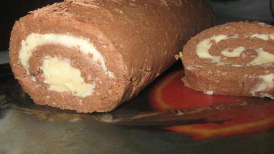 Рецепт творожное пирожное-рулет без выпечки