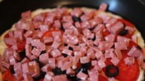 быстрая пицца на сковороде