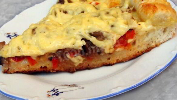 Рецепт Грибная пицца с сырным бортиком