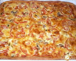 Легкая пицца из творожного теста