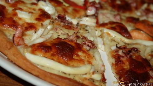 пицца бьянка с морепродуктами