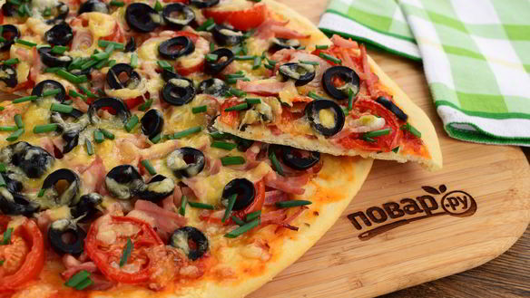 Рецепт Пицца Домашняя с колбасой