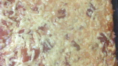 пицца из слоеного теста с лечо