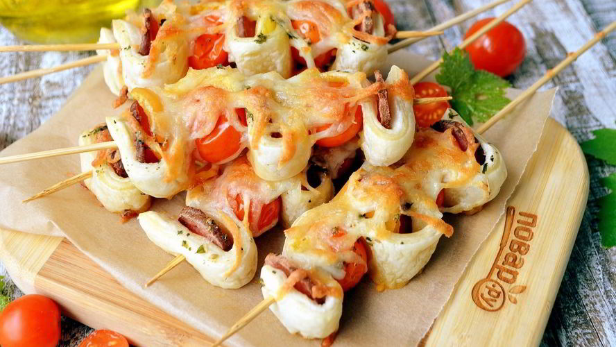 Рецепт пицца на шпажках