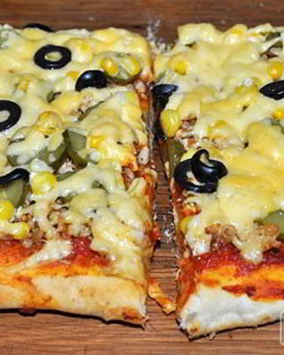 Пицца с куриным фаршем