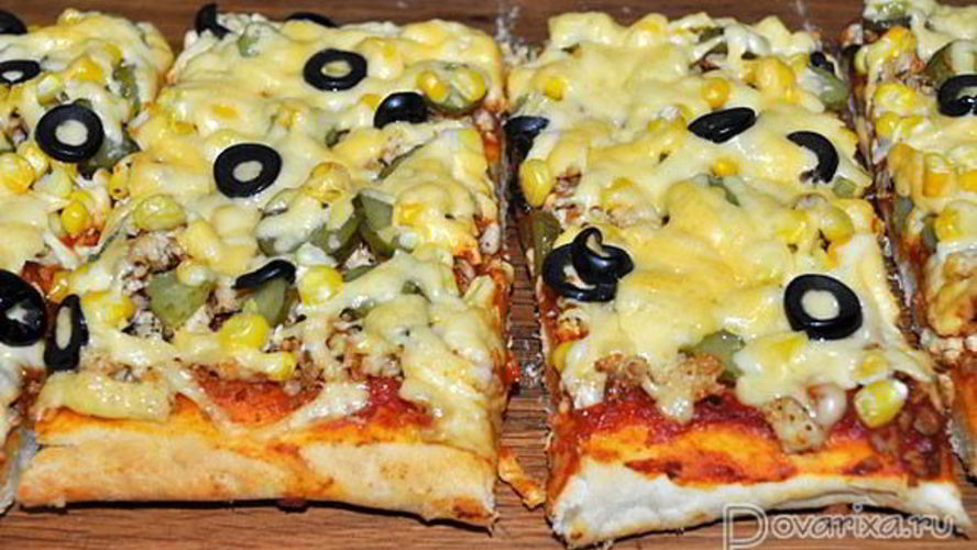 Рецепт пицца с куриным фаршем