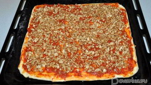 пицца с куриным фаршем