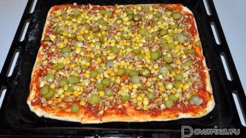 пицца с куриным фаршем