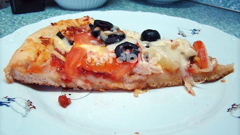 пицца с курицей и грибами