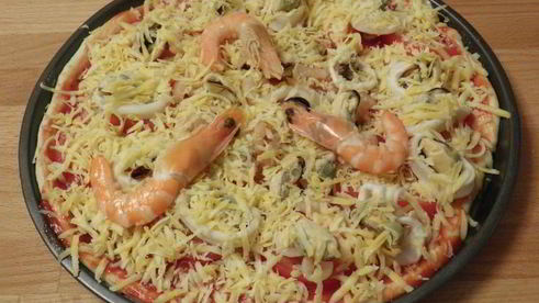 пицца с морепродуктами в духовке