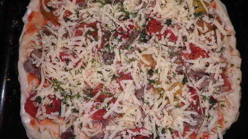 пицца с мясом