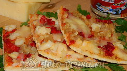 пицца с овощами