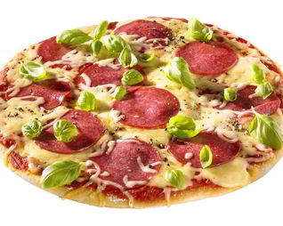 Пицца с сырокопченой колбасой