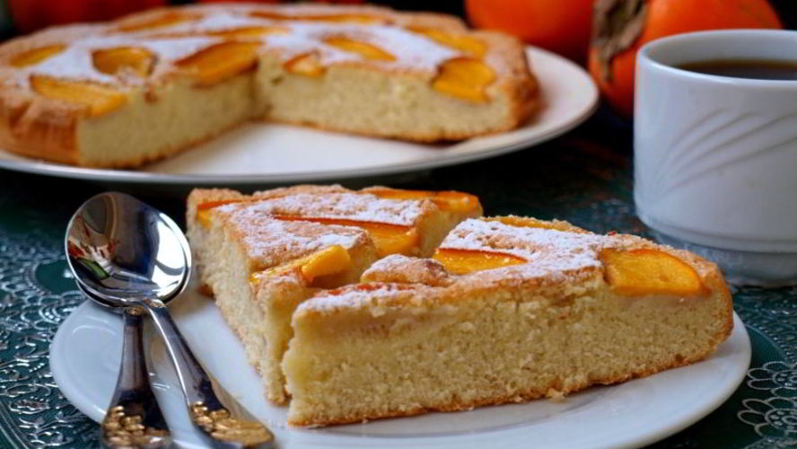 Рецепт шарлотка с хурмой