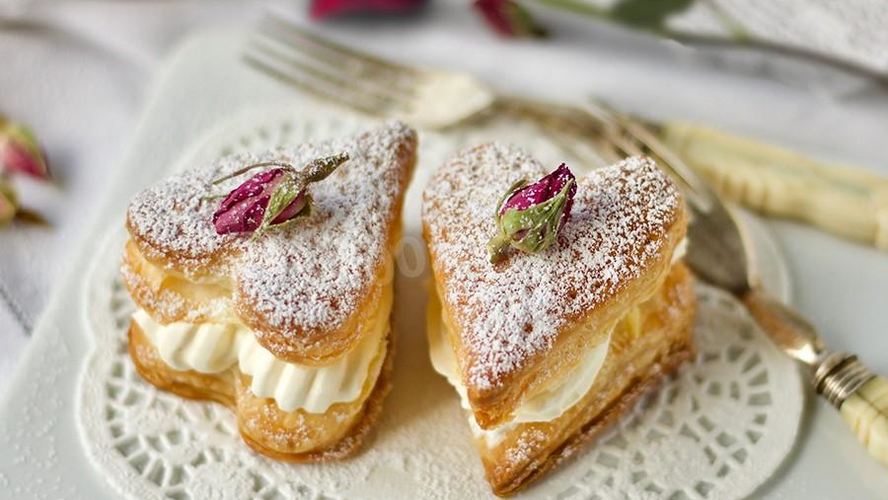 Рецепт слойки с кремом