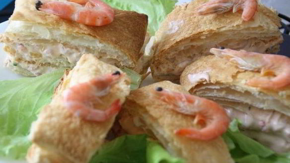 Рецепт Слойки с креветками