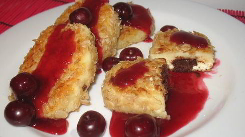 сырники с шоколадом в овсяной панировке