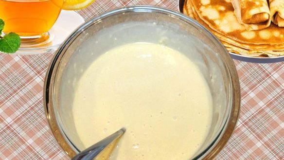 Рецепт Тесто для блинов на молоке без яиц