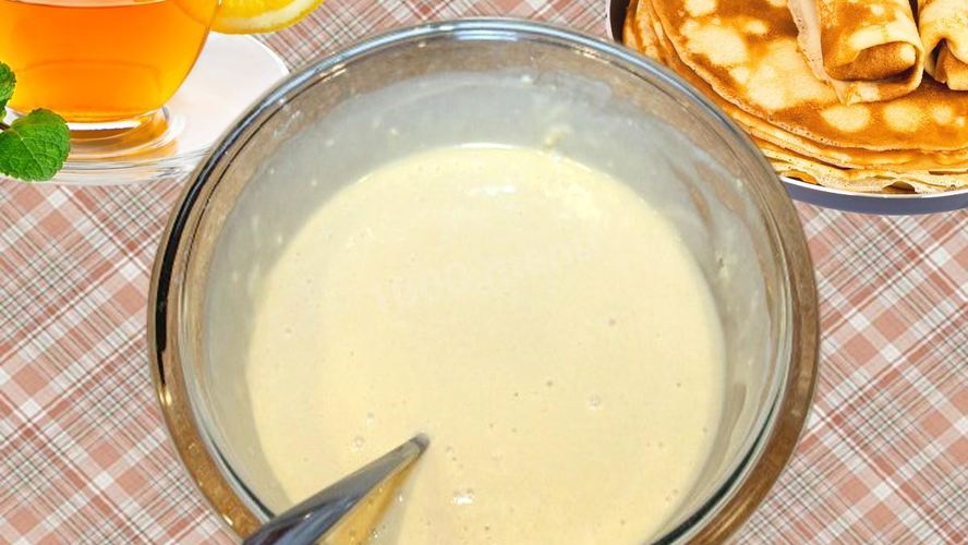 Рецепт тесто для блинов на молоке без яиц