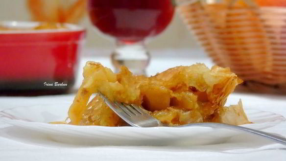 Рецепт Яблочно-карамельный пирог с тестом фило