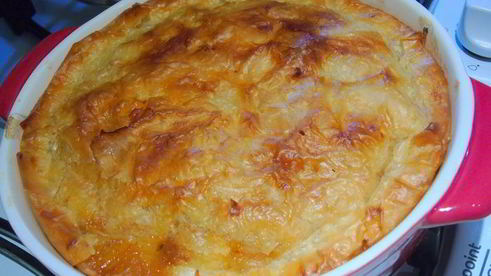 яблочно-карамельный пирог с тестом фило