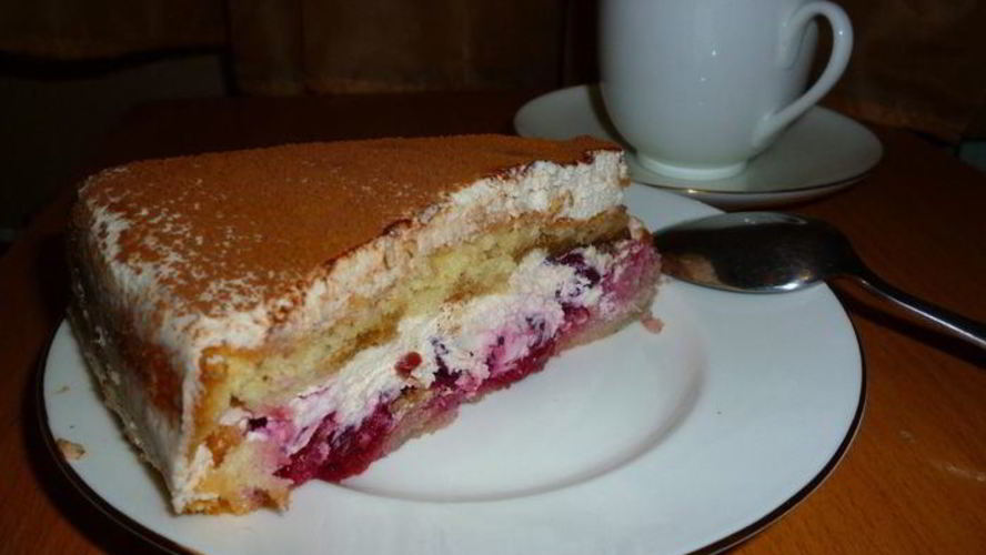 Рецепт бисквитный торт с вишней