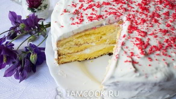 Рецепт Бисквитный торт со сметанным кремом