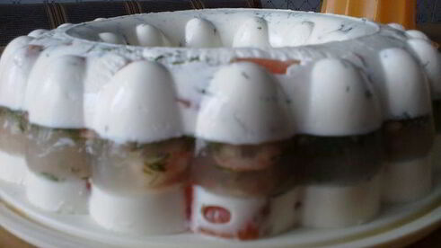 лососево-креветочный торт