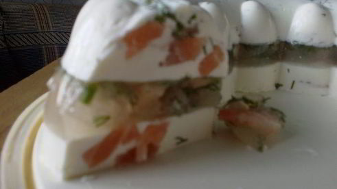 лососево-креветочный торт