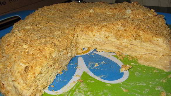 Рецепт Наполеон из рубленого теста с заварным кремом