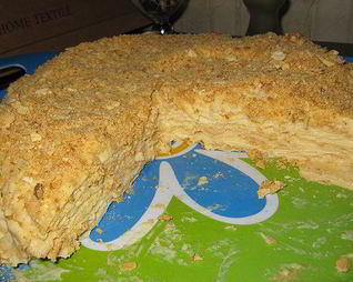 Наполеон из рубленого теста с заварным кремом