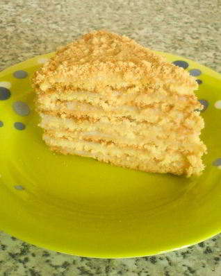 Песочный торт с заварным кремом